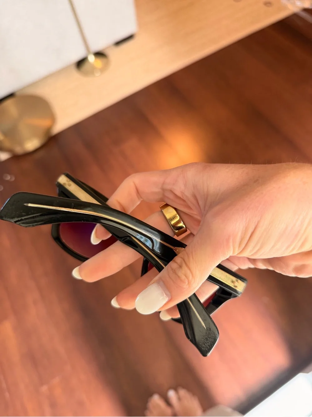 Jacques Marie Mage Sunglasses with Burgundy Temple Accents